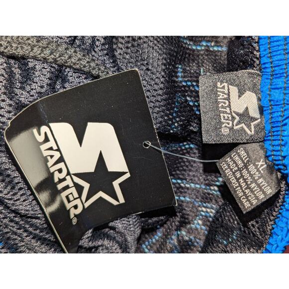 Starter Mens XL Vintage Blue Spell Out Mesh-Lined 100% Nylon Swimming Trunks NWT - Picture 8 of 8